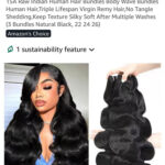 15A Raw Indian Human Hair Body Wave 3Pcs Bundles – Virgin Remy Hair, Natural Black Color, Soft & Silky Texture